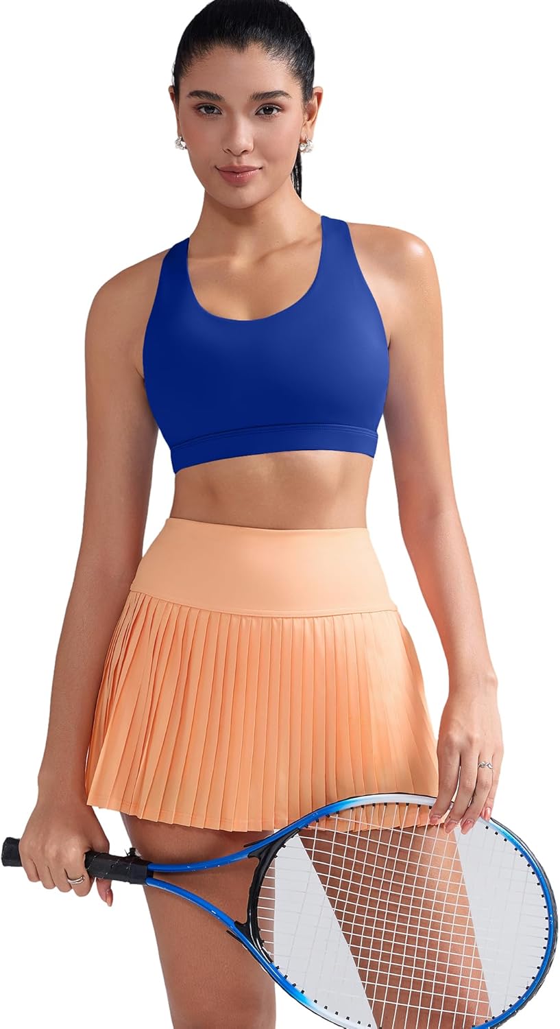 RUNNING GIRL Sports Bra for Women, Criss-Cross Back Padded Strappy Sports Bras Medium Support Yoga Bra with Removable Cups