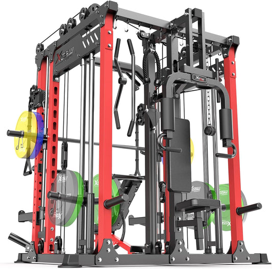 Power Cage,1600lbs Multi-Function Power Rack with Adjustable Cable Crossover System and More Training Attachment, Weight Cage for Home Gym