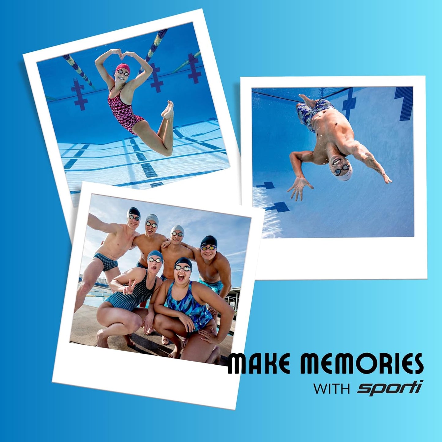 𝗦𝗽𝗼𝗿𝘁𝗶 Power Swim Paddles for Lap Swimming - Adjustable Straps - Lap Swimming Gears - Hand Paddles for Adults & Kids