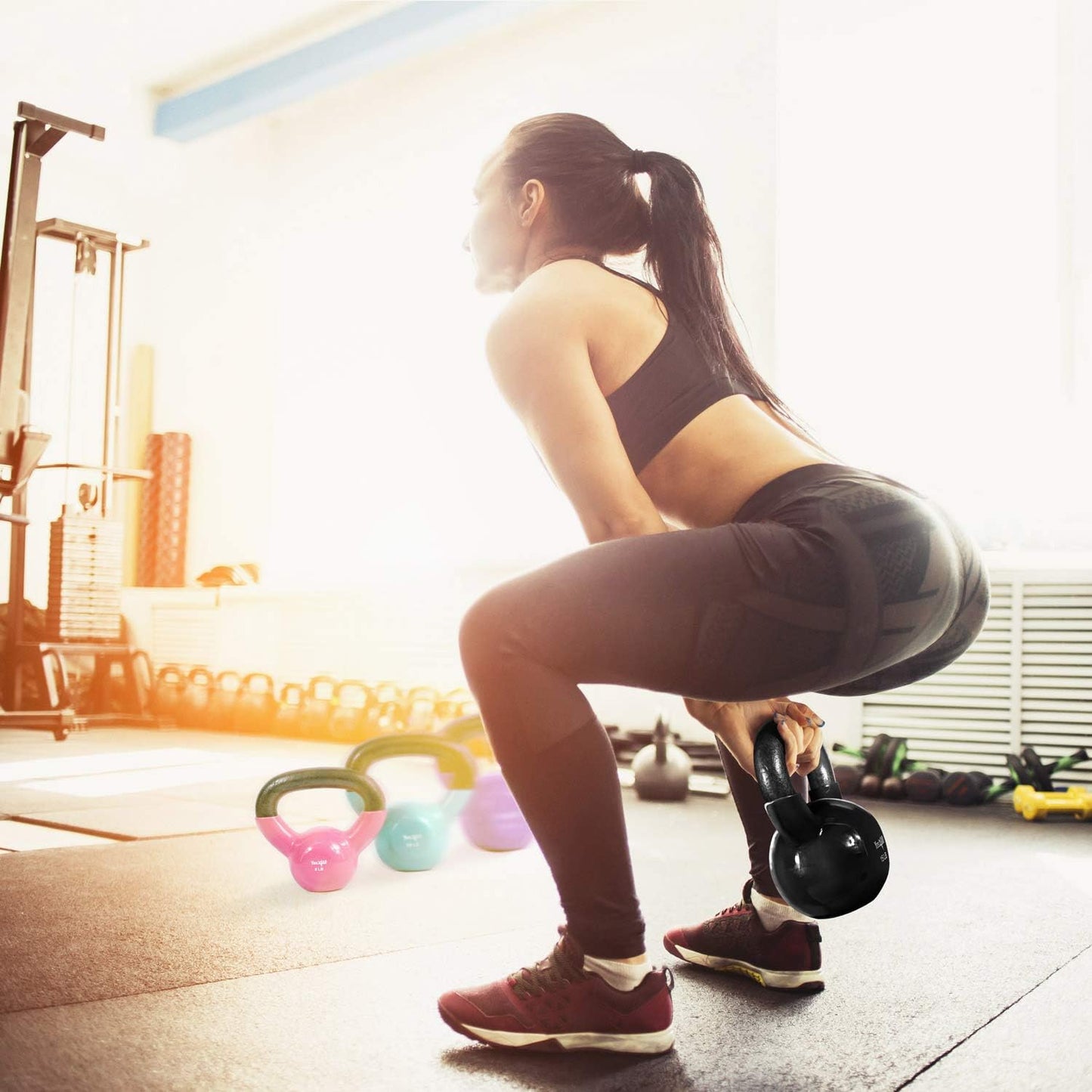 Yes4All Kettlebell Set Vinyl Coated Weights Combo for Full Body Workout Equipment Push up, Grip Strength Training, Dumbbell Weights Exercises