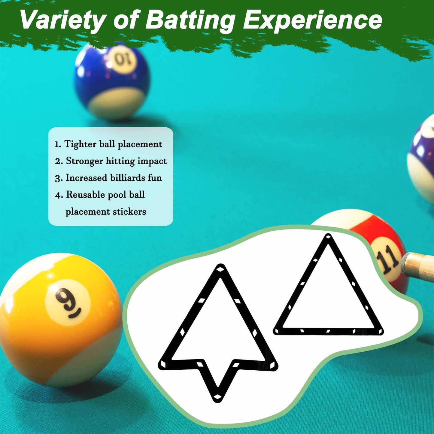 23 Pcs Wooden Pool Triangle Rack, Pool Table Accessories with Pool Table Brush for Felt, 2-1/4" Pool Ball Holder, Billiard Magic Ball Rack Billiard Accessories (Wine Red)