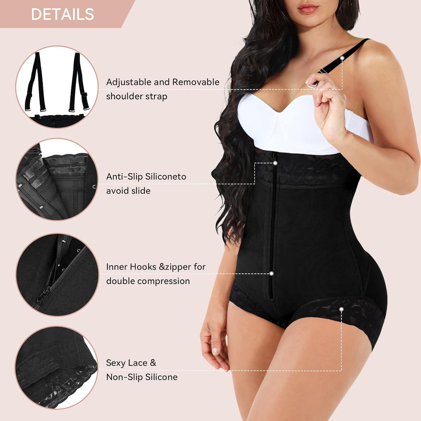 Shapewear for Women Tummy Control Fajas Colombianas Body Shaper Butt Lifter Compression Garment Open Bust Bodysuit