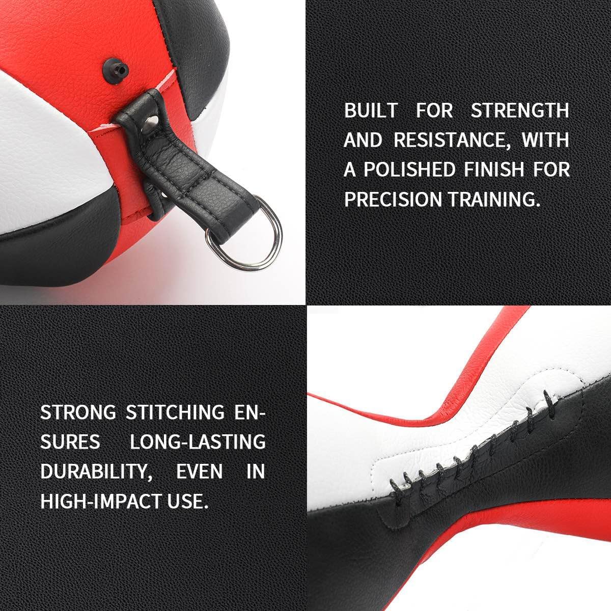 Flex Double End Punching Bag - Bungee Cords w/Special Flex Adjustable System - Durable Bladder Speed Bag - Boxing Training Equipment for Adults - Home Gym Accessories