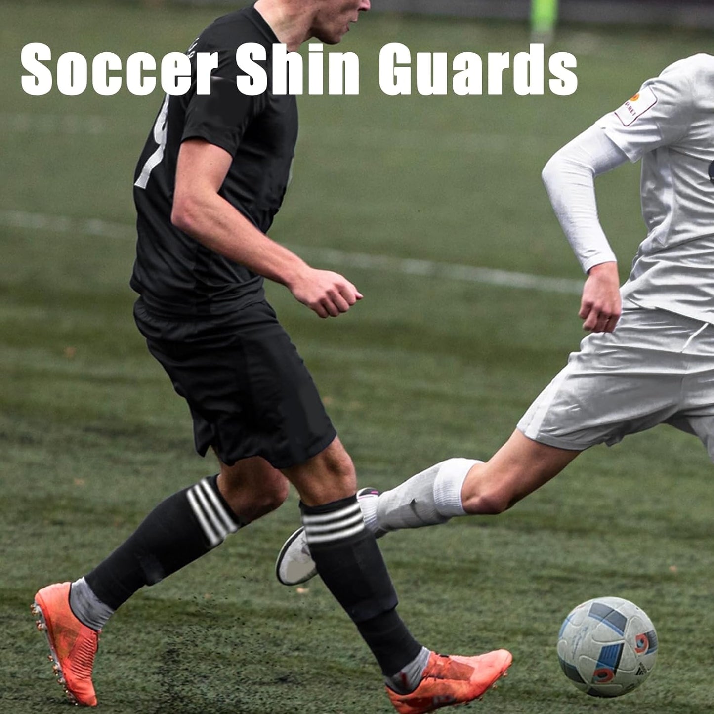 Soccer Shin Guards for Kids Adults, Toddler Shin Pads Set with Sleeves and Long Soccer Socks for Age 2-16 Boys & Girls, Youth &Men, Lightweight Soccer Equipment