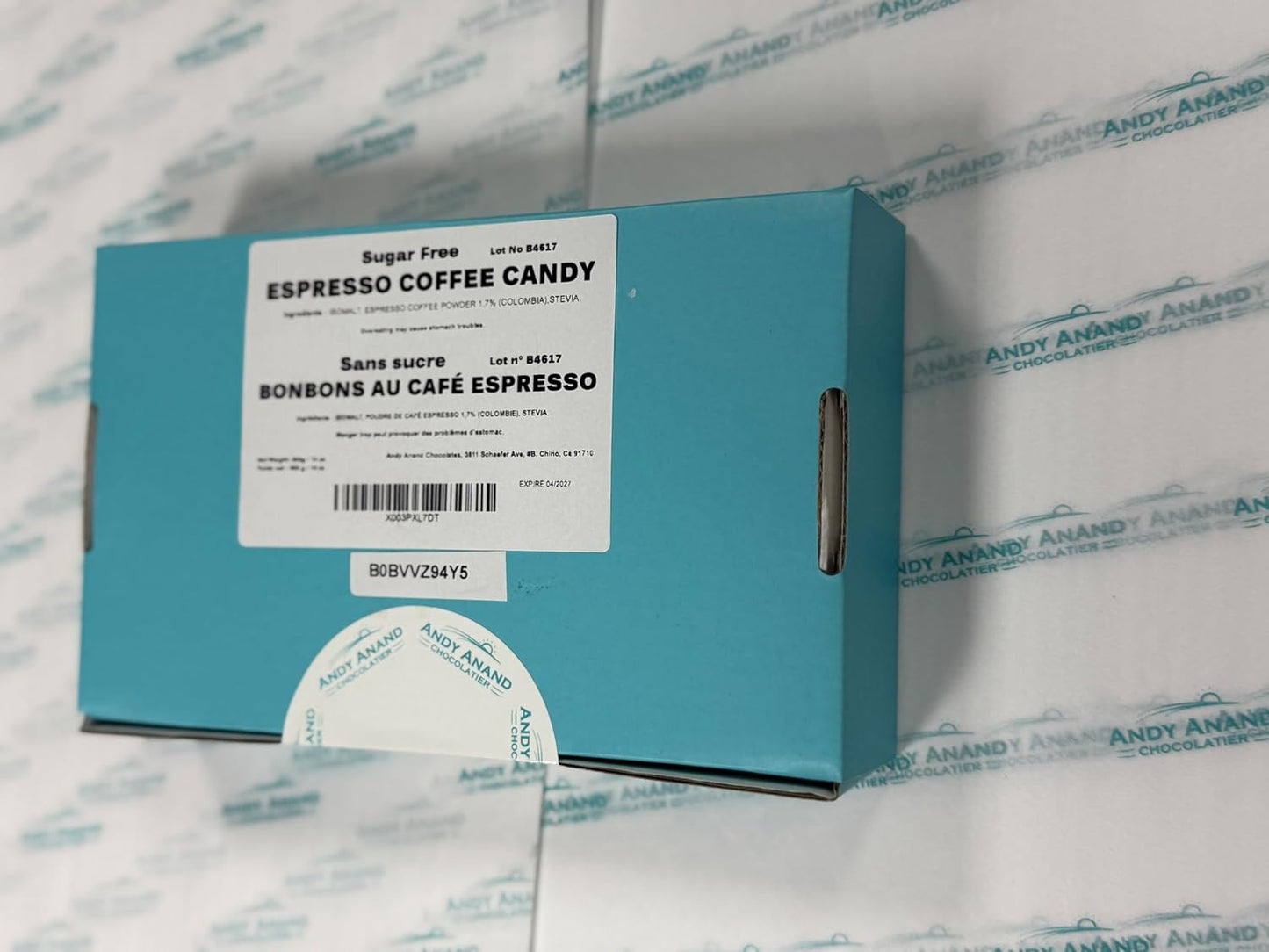 Andy Anand Chocolatier Sugar Free Espresso Coffee Hard Candy - Made in Europe Gluten Free & Diabetic Friendly Coffee Candy, With Real Unique Flavor Hard Candy Individually Wrapped (Pack of 2)