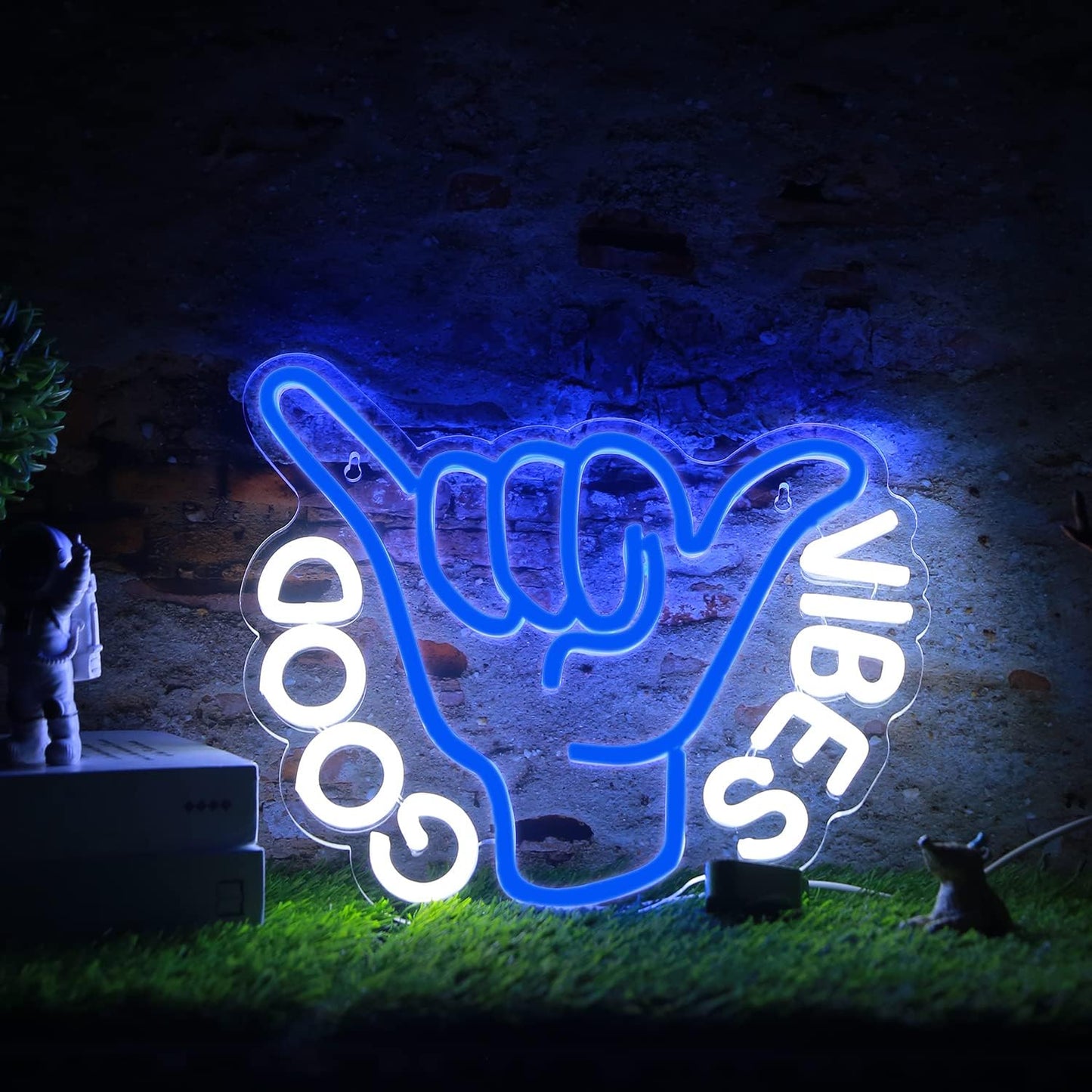 Good Vibes Neon Sign USB Powered for Room Decor, LED Neon Light Sign Dimmable Neon Wall Sign for Game Room Party Decoration Man Cave Kids Bedroom Wall Art 13 * 10.5 Inches