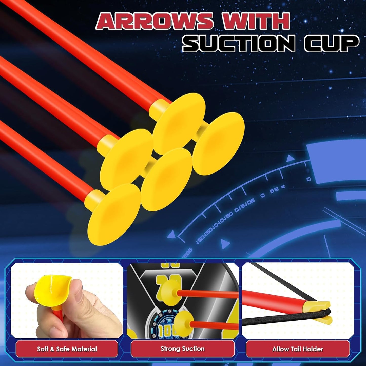 Kids Bow and Arrow Set LED Light Up Archery Set with 10 Suction Cup Arrows, 2 Archery Targets Indoor Outdoor Games for Kids Ages 4-8 8-12 Birthday Gifts Toys for 5 6 7 8 9 10 11 12 Year Old Boys Girls