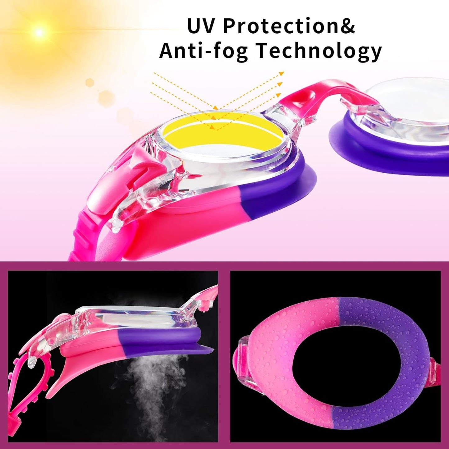 Aegend 2 Pack Kids Goggles, Swimming Goggles for Kids Age 4-16 Boys and Girls Youth, Anti-Fog Waterproof Anti-UV Pool Goggles