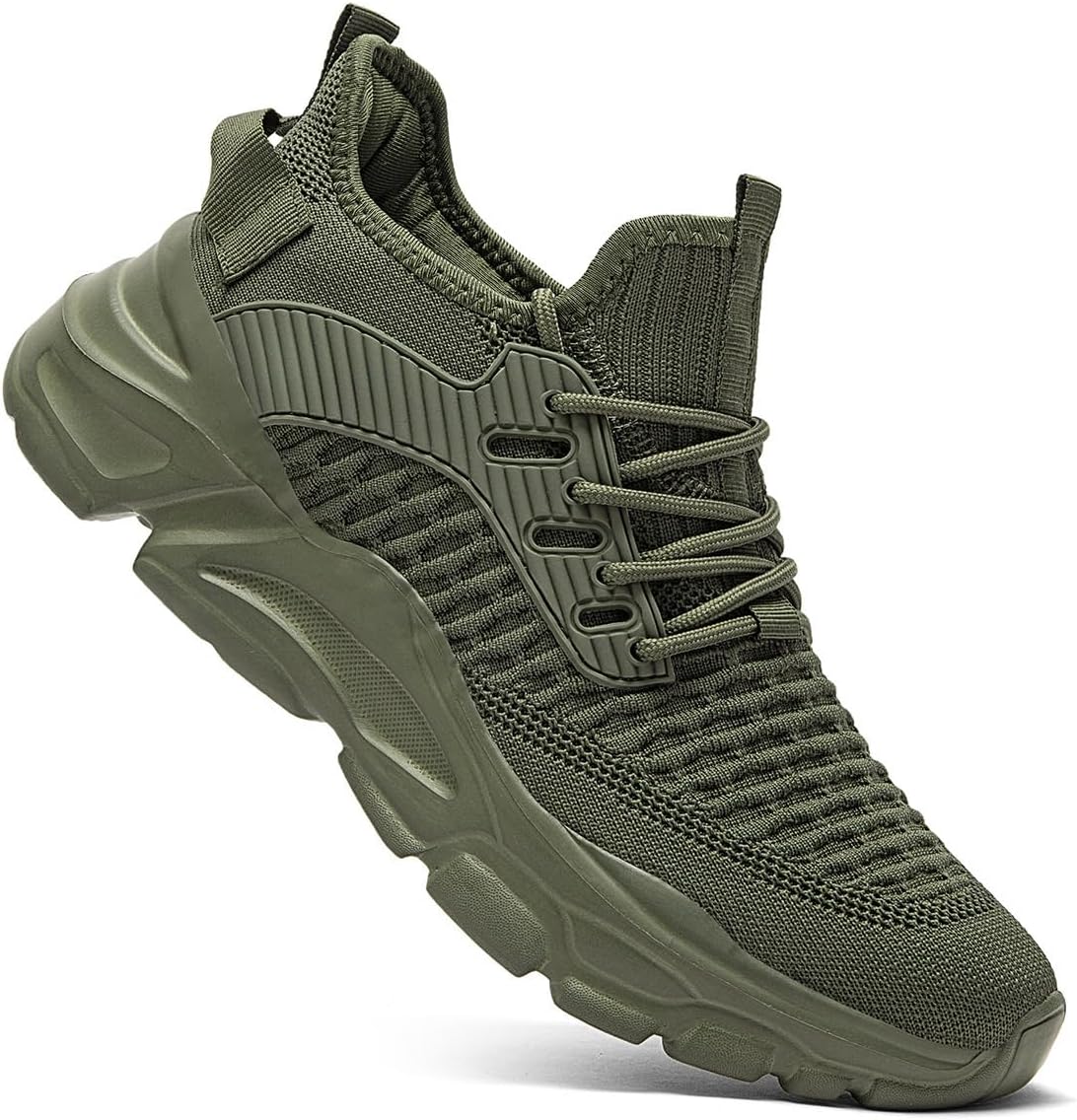 Men's Slip on Walking Shoes Tennis Running Sneakers Lightweight Breathable Casual Soft Sole Comfort Work Gym Trainers