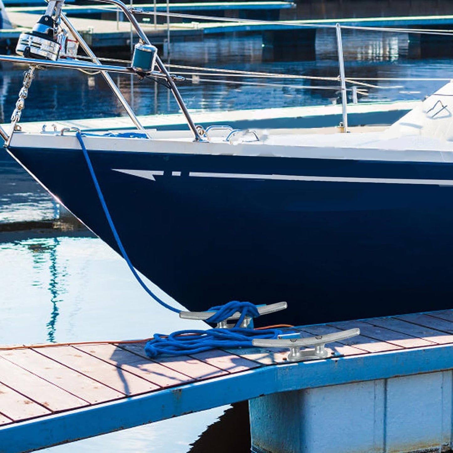 6/8/10/12/14 inch Dock Cleats With Bolts,Hot Dipped Galvanized Cast Iron Boat Cleats,Rope Cleat Boat Dock Cleats for Boat Docks,Decks,Piers for Tying up Boats,Marine Decor(1,2,4,5,6,8,10,12 Pack)