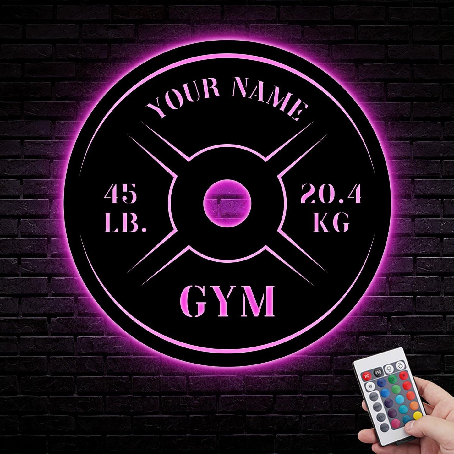 Personalized Home Gym LED Tin Metal Sign Multiple Sizes, Weight Lifting Exercise Workout Room Training Fitness Center Motivational Inspirational Quotes Decor Wall Art Hanging Accessories (06 LED)