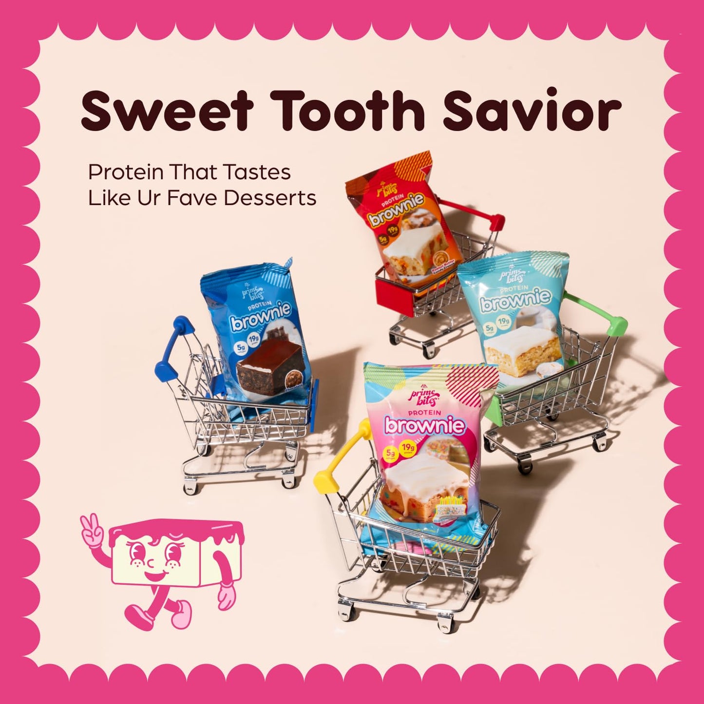 Prime Bites Protein Brownie, High Protein, Collagen Fortified Low Sugar Treat, Delicious Snack - 12 Bars per Box (Banana Nut)