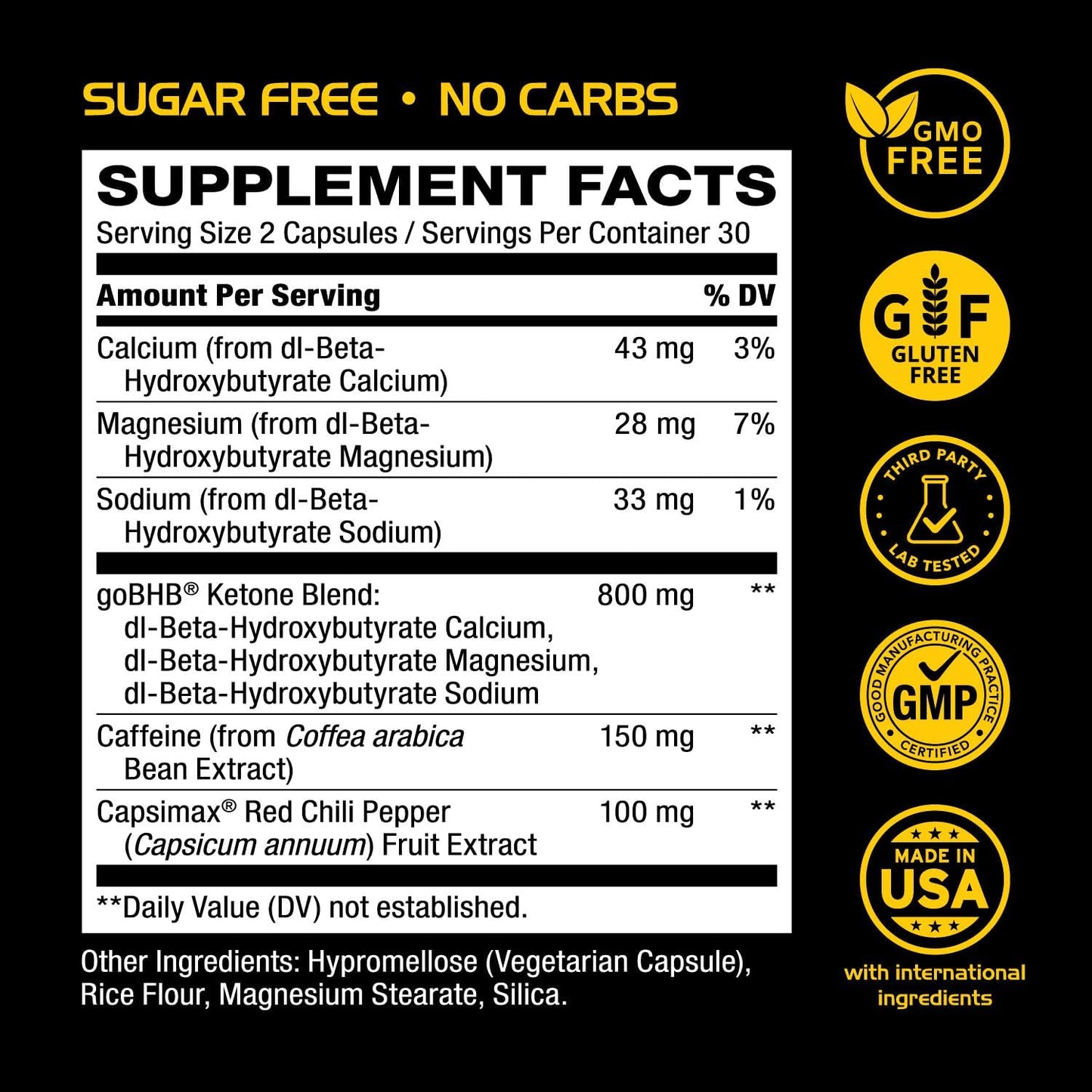 Lipo Burn Keto BHB Exogenous Ketones Supplement - BHB Science Keto Diet Pills with Capsimax and Caffeine for Natural Energy Focus Body Sculpting & Ketosis Support - Vegetarian & Non-GMO (1 Month)