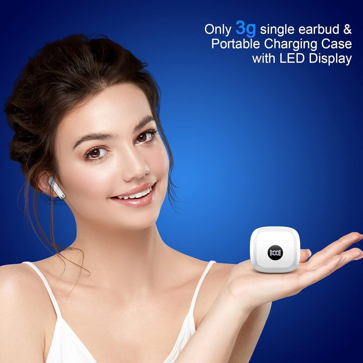 Wireless Bluetooth 5.4 Earbuds, Ear Buds LED Power Display Headphones 6D Stereo, Bluetooth Earbuds in-Ear Noise Cancelling Mic, 40H Playback Mini Case IP7 Waterproof Sports Earphones for Android iOS