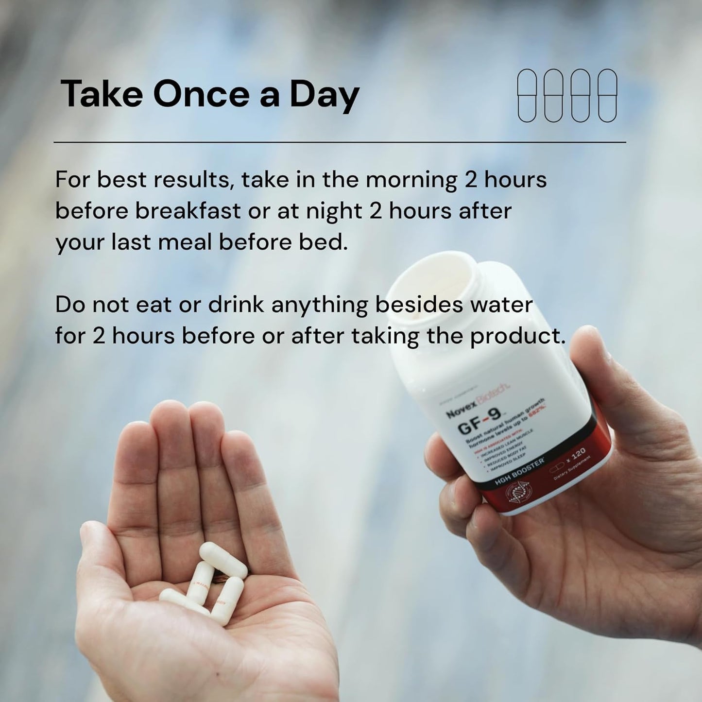 Novex Biotech GF-9 – HGH Boosting Supplement for Men – Workout Complex for Men – Support Energy, Endurance, Sleep, 120 Ct (30-Day Supply)