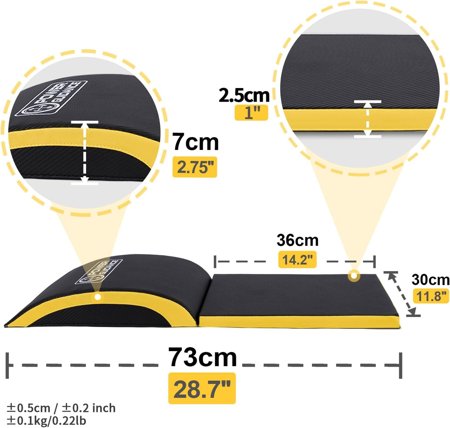 POWER GUIDANCE Ab Exercise Mat - Sit Up Pad - Abdominal & Core Trainer Mat for Full Range of Motion Ab Workouts