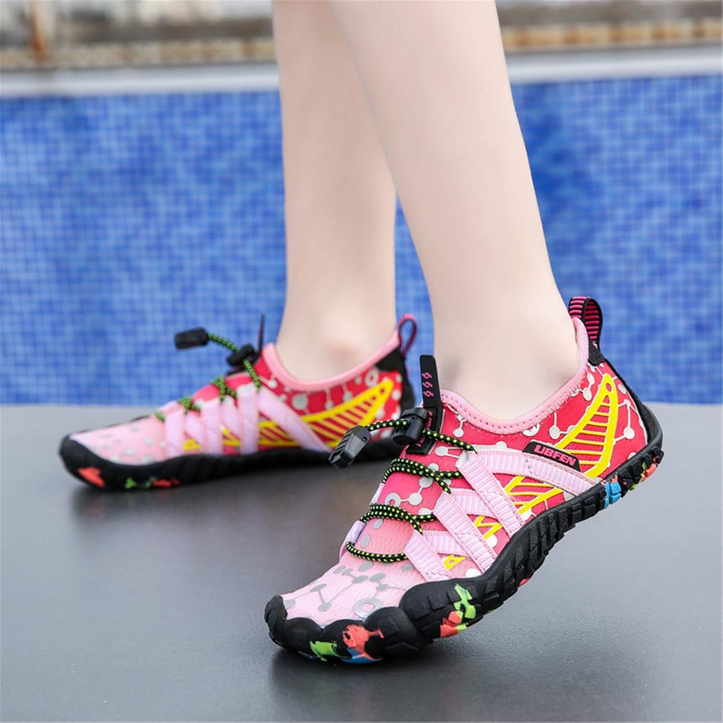 UBFEN Water Shoes for Kids Boys Girls Aqua Socks Barefoot Beach Sports Swim Pool Quick Dry Lightweight Toddler Little Big Kid