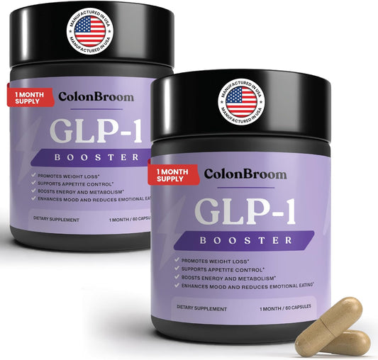 ColonBroom GLP-1 Weight Management Supplement for Women & Men - GLP1 Supports Gut Health, Metabolic Wellness & Appetite Regulation - Vegan, Gluten-Free, Non-GMO Fiber Capsules - 120 Count