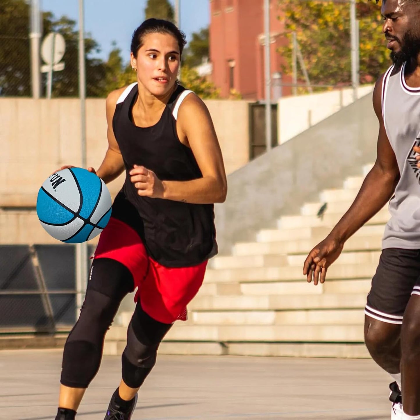 Wave Basketball, Blue and Yellow, Indoor/Outdoor Sports Basketball, Communion Gifts for Boys, Dedicated to 3v3 Matches, Size 7(29.5'')
