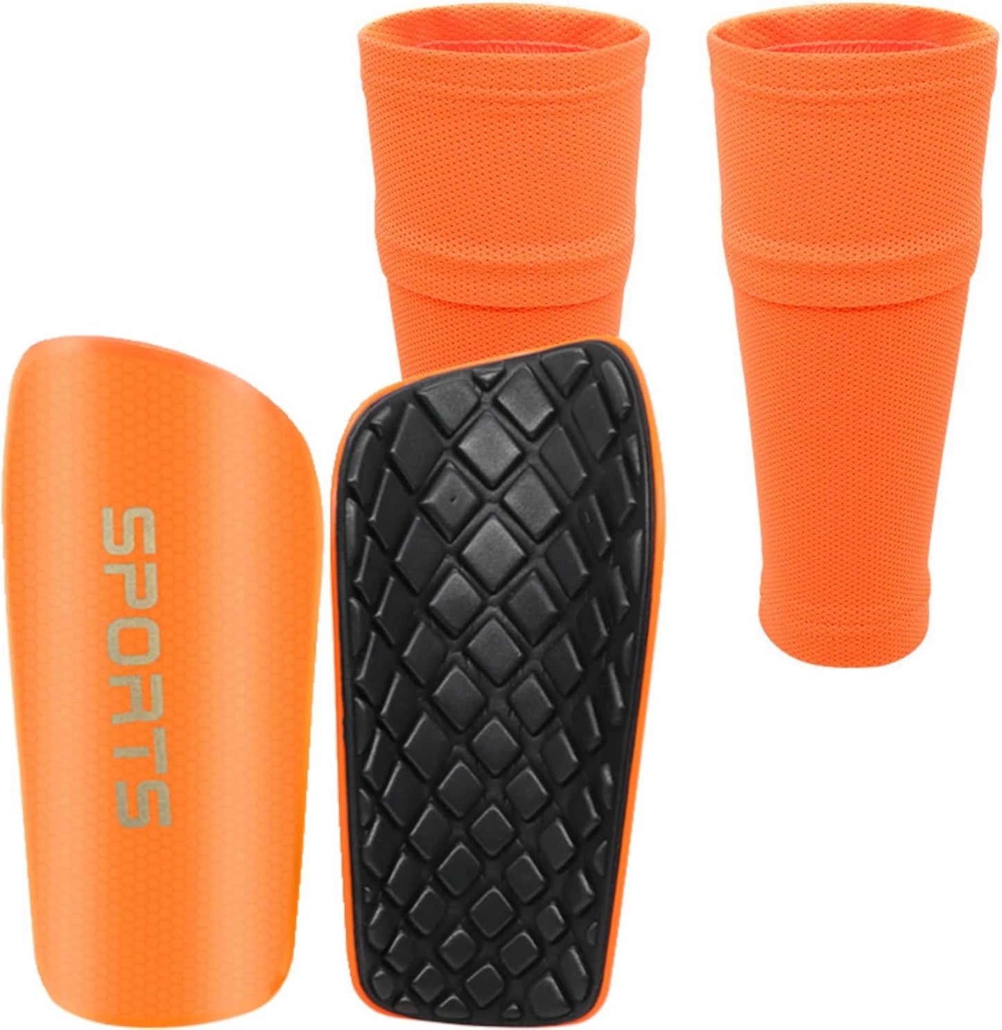 Soccer Shin Guards for Kids Youth Adults - Shin Pads and Sleeves Set with Optimized Insert Pocket for Boys Girls Men Women for Football Games - Protective Soccer Equipment(3 in 1)