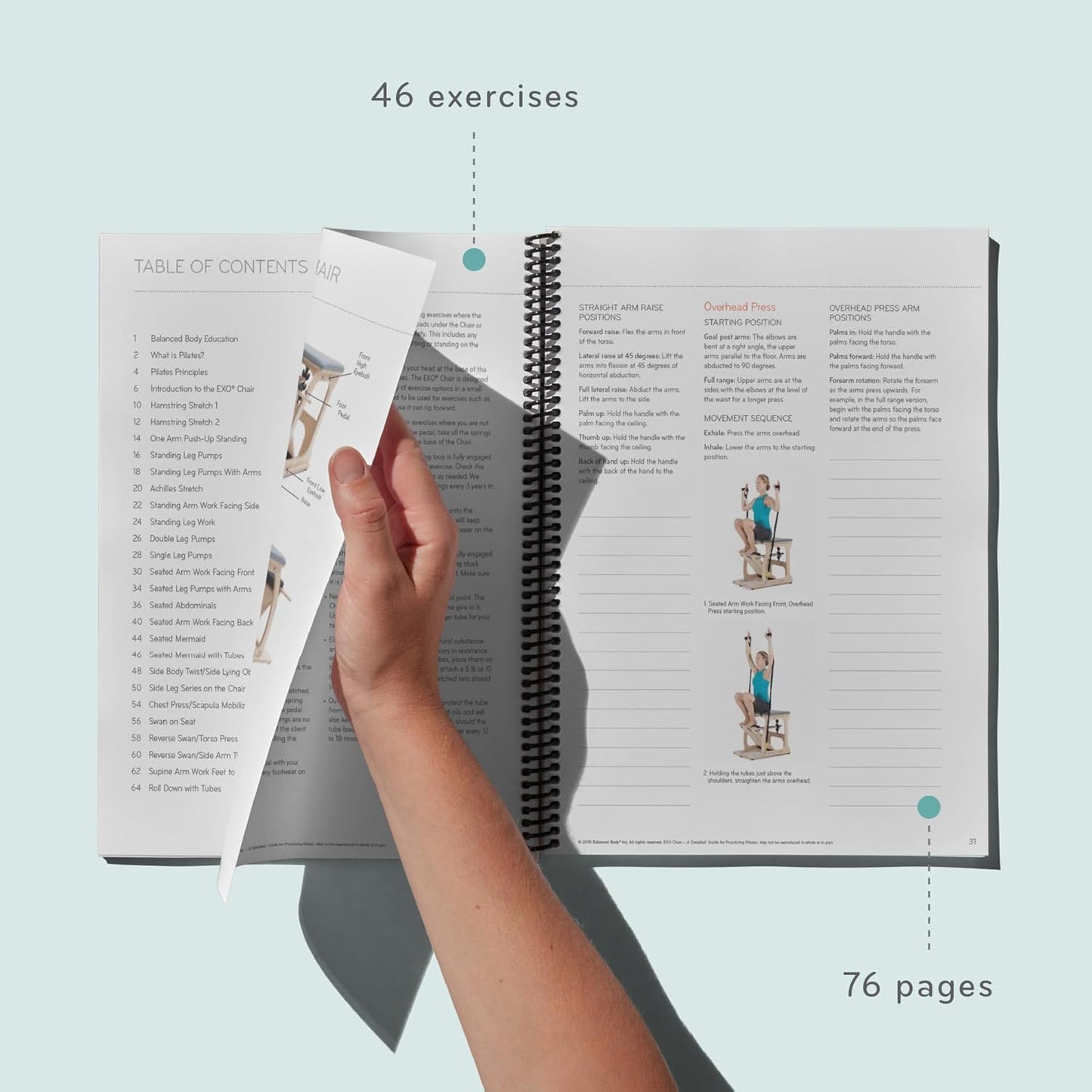 Balanced Body Exo Chair Guide, Pilates Exo Chair Guide for Workout Equipment, for Home Gym or Studio Use.