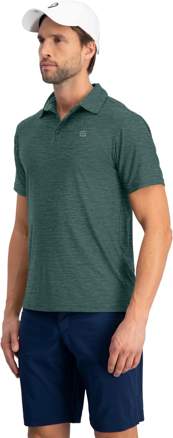 Three Sixty Six Golf Shirts for Men - Dry Fit Short-Sleeve Polo, Athletic Casual Collared T-Shirt