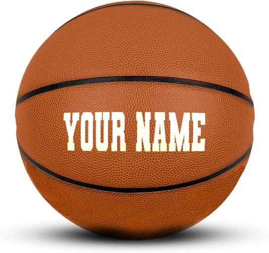 HAMMET Personalized Basketball – Customized Basketball with Your Name or Text – Multiple Colors, Fonts & Designs Available – Durable for Indoor and Outdoor - Ideal Gift for Son, Daughter, Boy or Girl