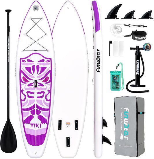 FunWater Inflatable Ultra-Light Stand Up Paddle Board for All Skill Levels with Premium SUP Paddleboard Accessories,Non-Slip Comfort Deck for Youth & Adults