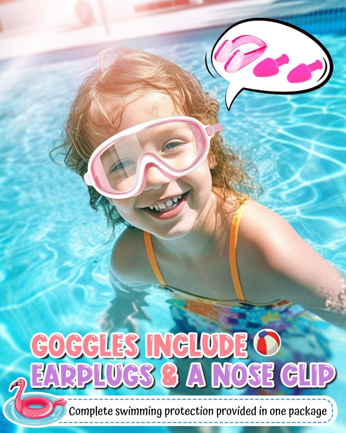 Rantizon Swim Goggles 2 Pack, Wide View Anti Fog&UV Swimming Goggles for Audlt, No Leaking Swim Glasses for Men Women Kids