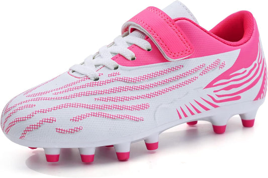 brooman Kids Firm Ground Soccer Cleats Boys Girls Athletic Football Shoes