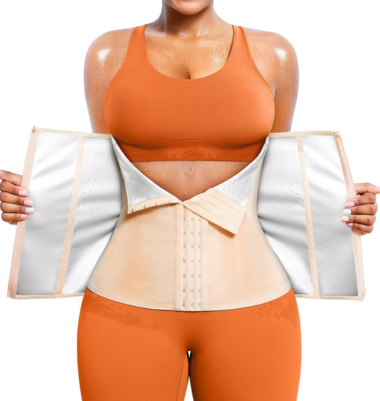TrainingGirl Waist Trainer for Women Lower Belly Waist Trimmer Corset Tummy Wrap Workout Sweat Belt Band Sports Sauna Suit
