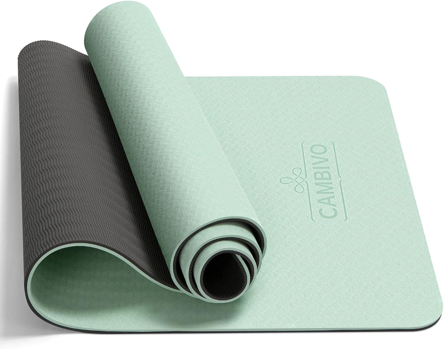 CAMBIVO Yoga Mat for Women Men Kids, 1/3 & 1/4 & 2/5 Inch Extra Thick Yoga Mat Non Slip, 72" x 24" TPE Yoga Mats, Workout Mat with Carrying Strap for Yoga, Pilates and Floor Exercises