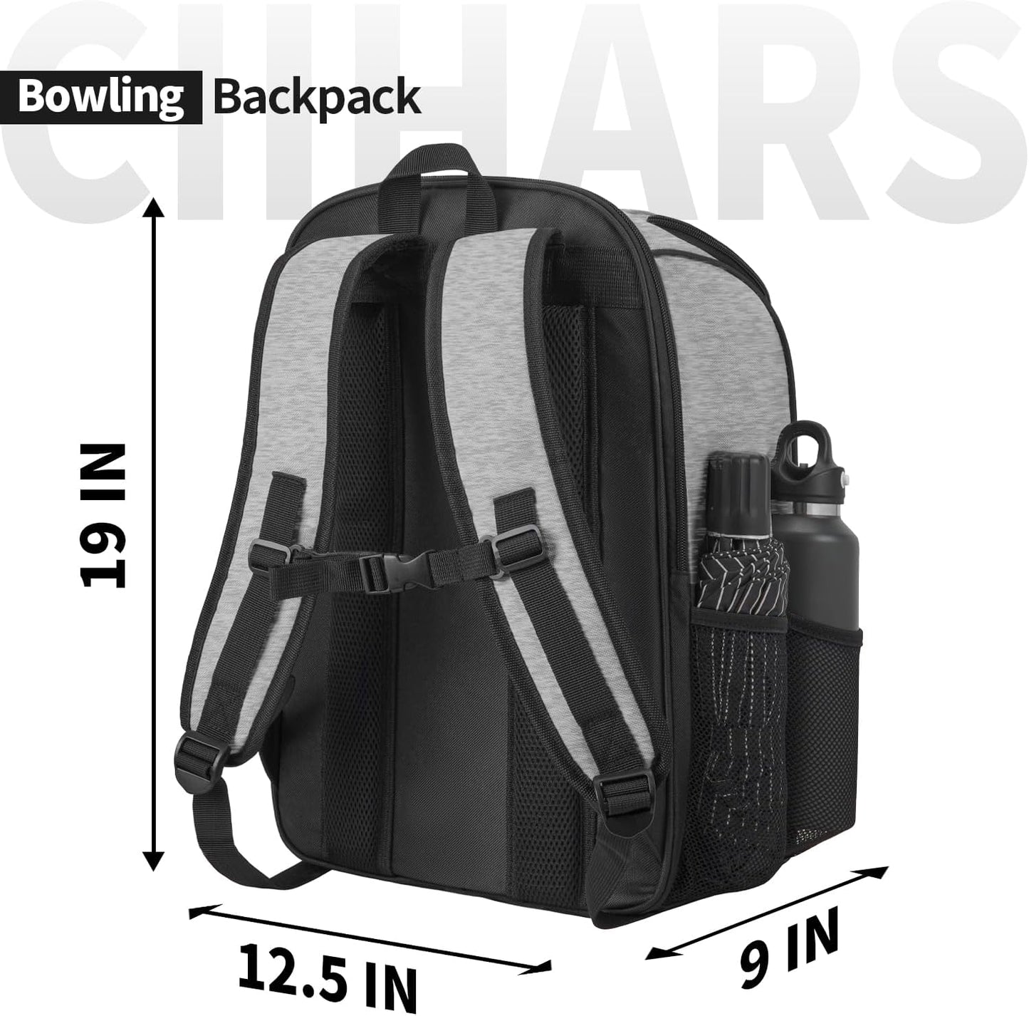 Single Bowling Ball Bag Backpack with Shoe Bag Up to Size 16, Accessories Gifts for Bowling Lovers,Bowling Bag with Padded Ball Holder