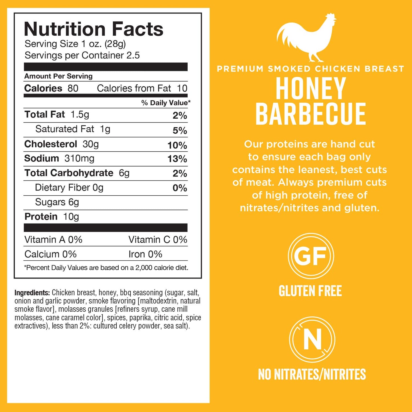 Chef's Cut Real Chicken Honey Barbecue Jerky, 2.5 Ounce (4 Pack)