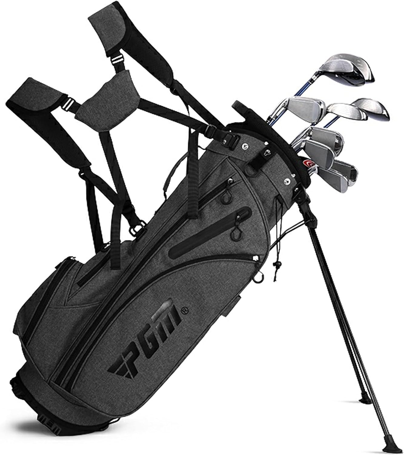 PGM Men's G Type Complete Golf Club Set - Titanium #1 Driver, Draw-Biased Hybrid, High-Strength Iron Set, High Forgiveness Putter, with Stand Bag