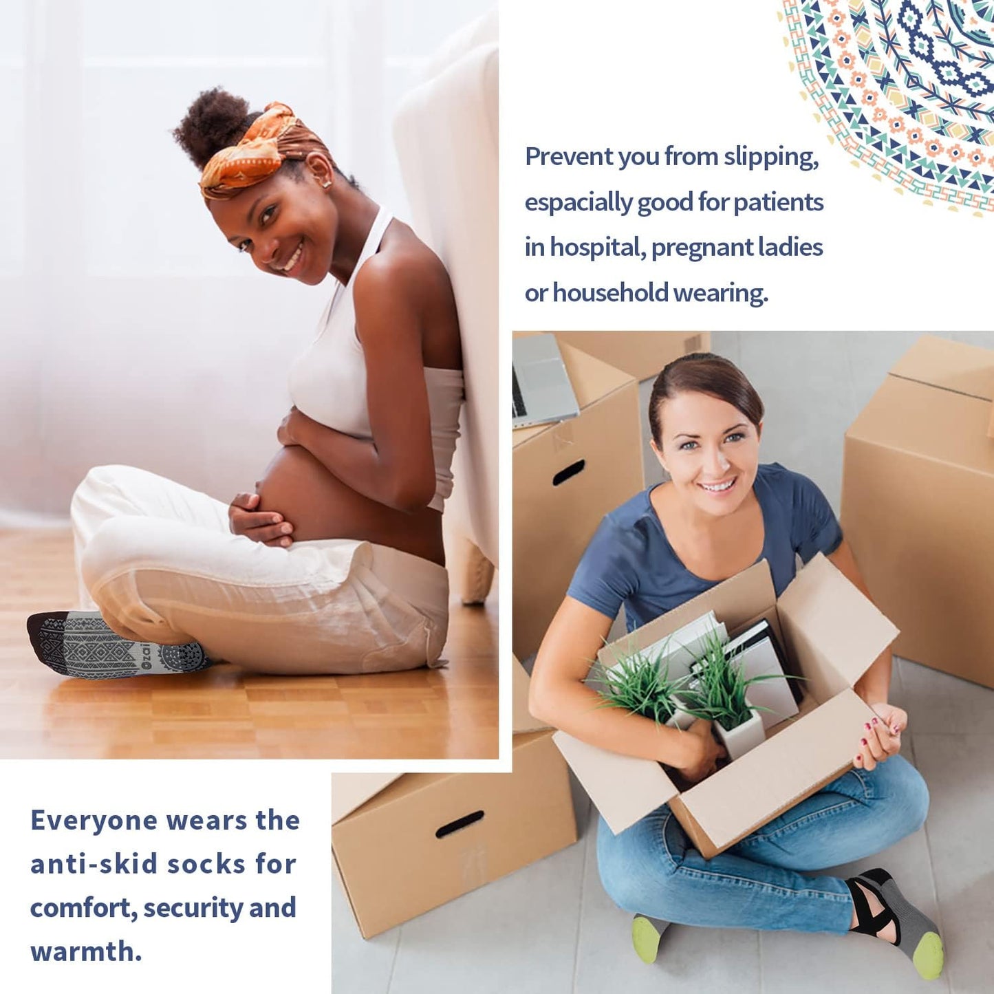 Ozaiic Yoga Socks for Women Non-Slip Grips & Straps, Ideal for Pilates, Pure Barre, Ballet, Dance, Barefoot Workout