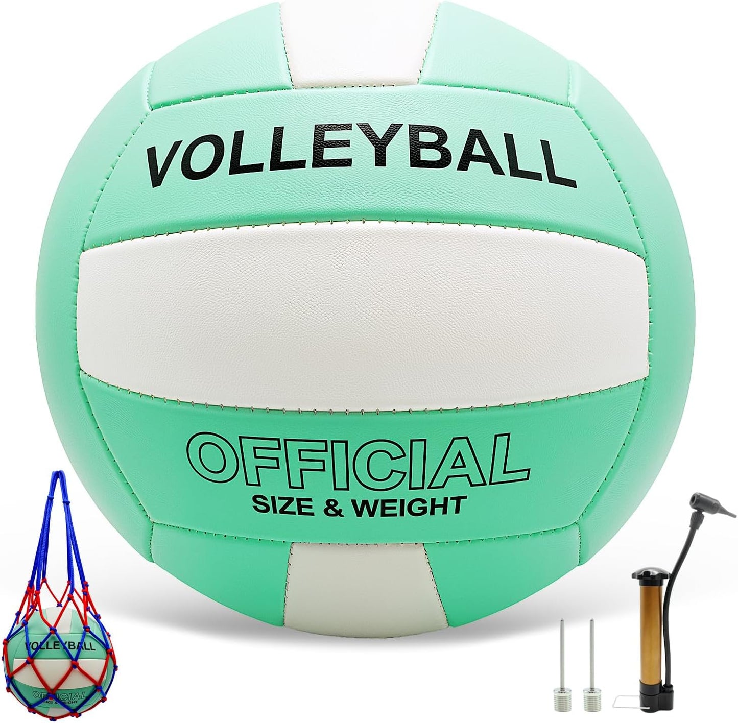 Volleyball Official Size 5 for Indoor Outdoor, Thicker PU Soft Volleyball Kit for Girls Boys Teenager Adults Beach Game Gym Training Beginner