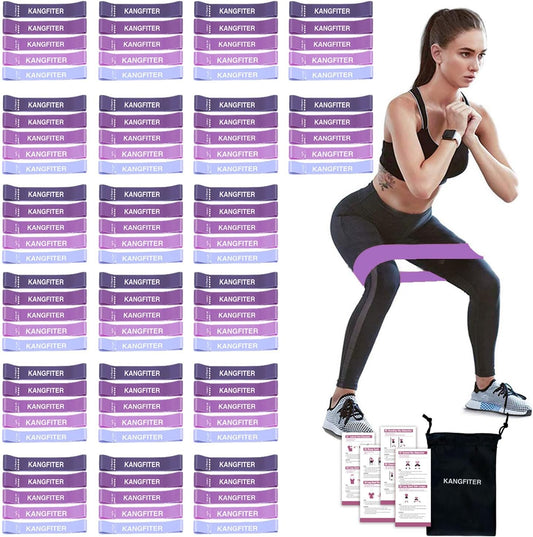 100 PCS Bulk Resistance Bands, Loop Exercise Bands Set for Gym Members Sports Class Students Gift, 5 Pieces Each Set with Storage Bag, Fitness Bands for Outdoor Home Gym Yoga Pilates