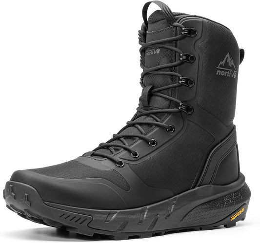 NORTIV 8 Men's Military Tactical Boot Lightweight Comfortable Boots for Work All Day Side Zipper Motorcycle Combat Hiking Boots Metrostrike(8-9 Inches)