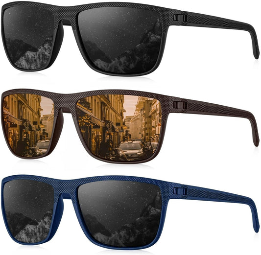KALIYADI Polarized Sunglasses for Men, Lightweight Sun Glasses with UV Protection for Driving Fishing Golf