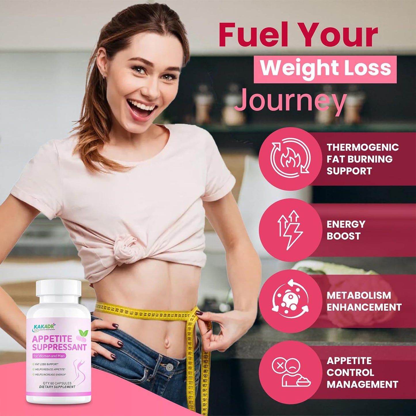 Appetite Suppressant Weight Loss Pills for Women - New Belly Fat Burner for Women | Metabolism Booster, Carb Blocker, Burn Fat 24/7 | Extra Strength Weight Loss Diet Pills - 60 Capsules