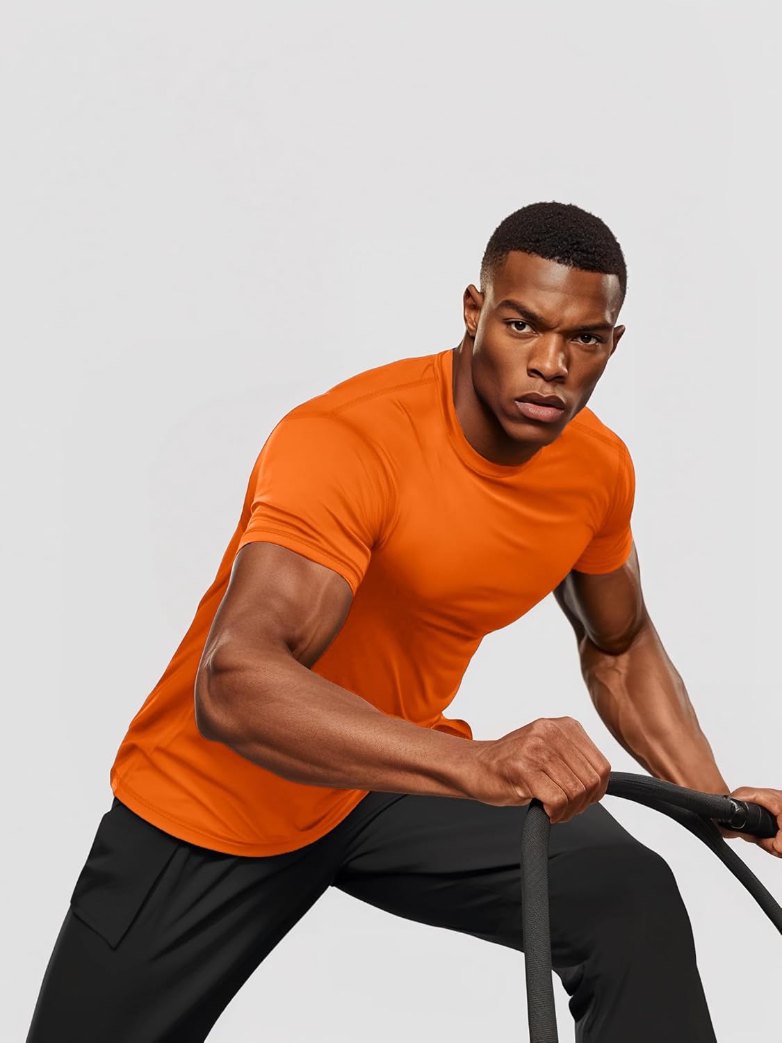 Zengjo Athletic Shirts for Men Short Sleeve Quick Dry Workout Running Gym Sport Exercise Tee Moisture Wicking