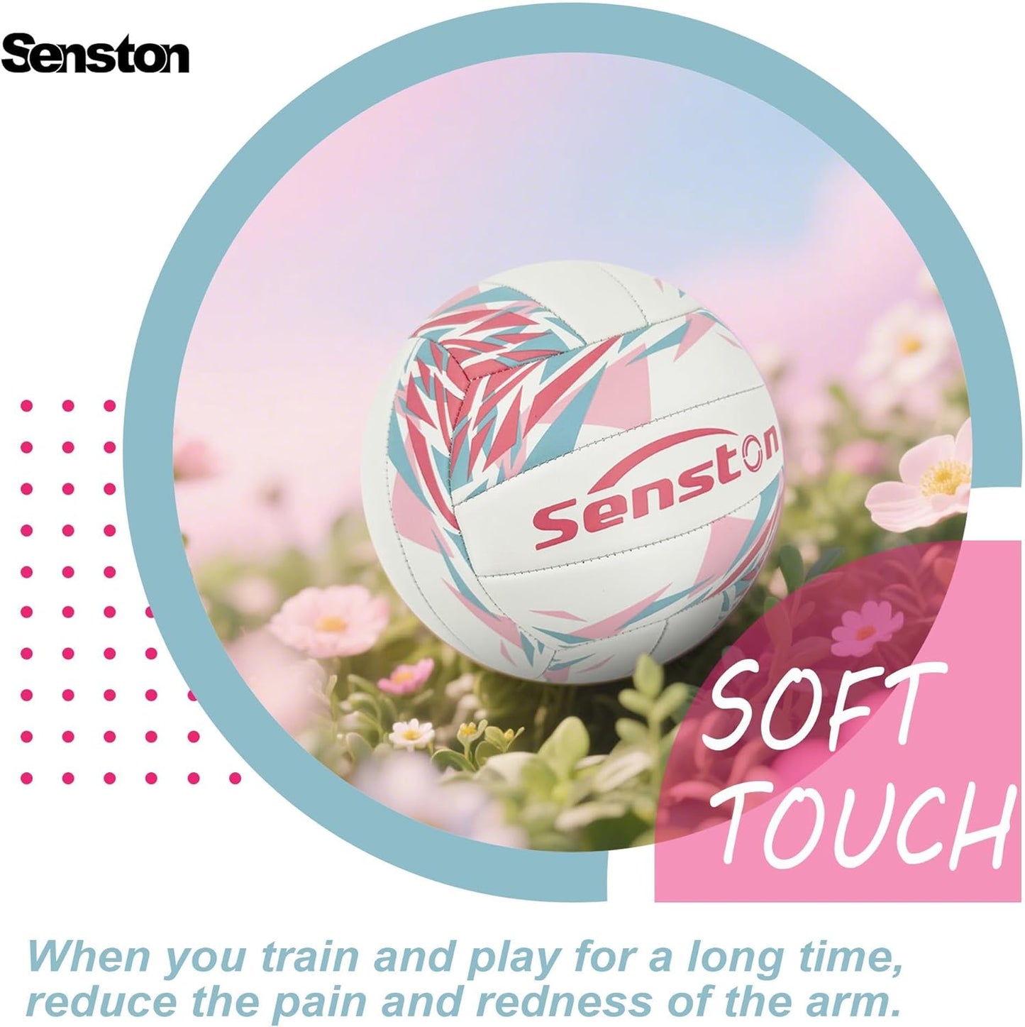 Senston Premium PVC Volleyball Size 5 – Indoor/Outdoor Volleyball, All-Weather Durable Design for Training, Practice & Beach Games (Meets Official Size Standards)