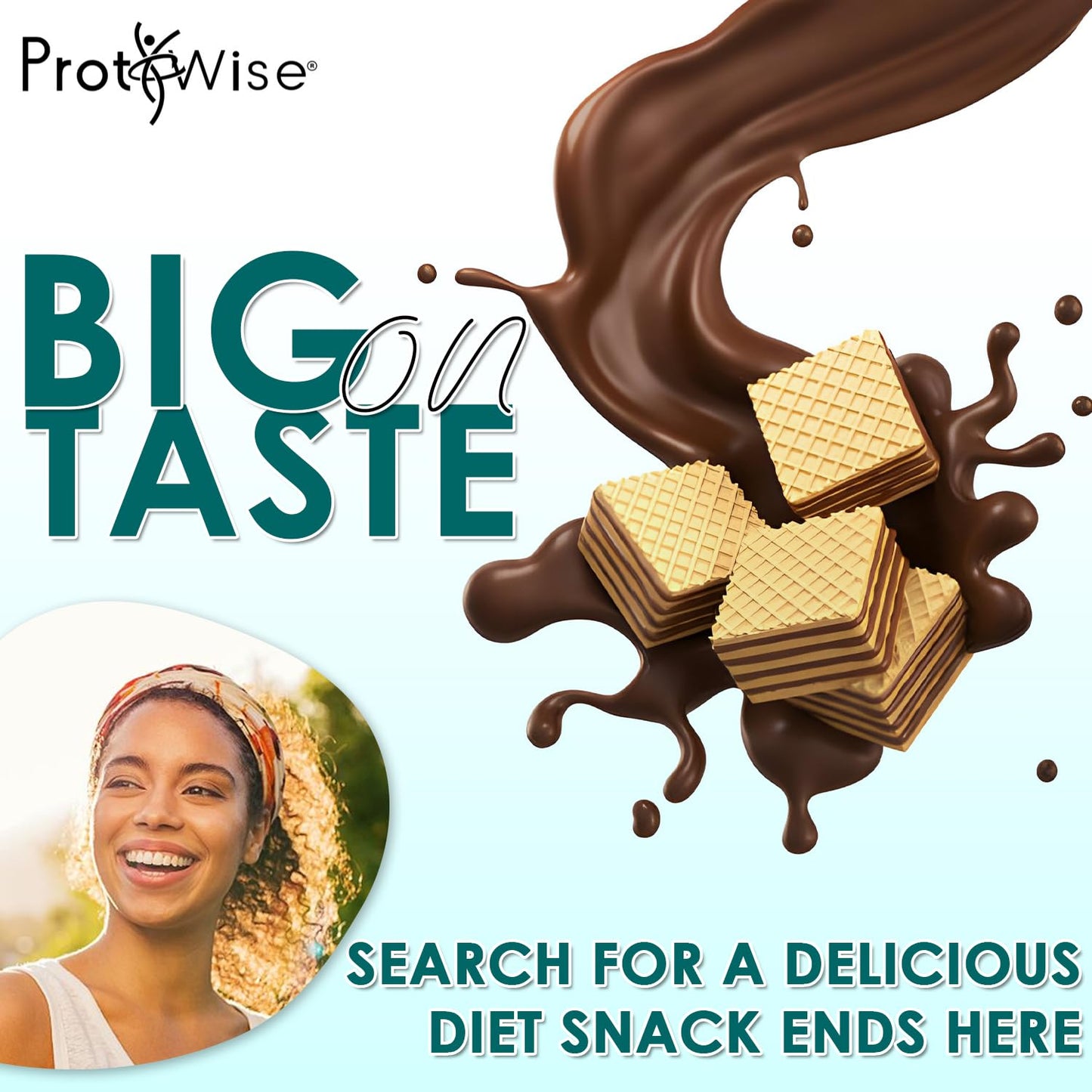 ProtiWise High Protein Wafers | Vanilla | 15g Protein Per Serving, Low Carb, Low Sugar, High Fiber Snack | Gluten-Free, Keto-Friendly Diet for Hunger Control & Weight Loss | 5/Box