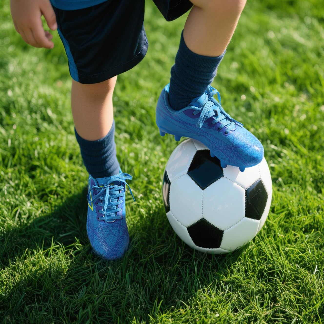 DREAM PAIRS Boys Girls Soccer Cleats Kids Youth Firm Ground Football Shoes for Little/Big Kid