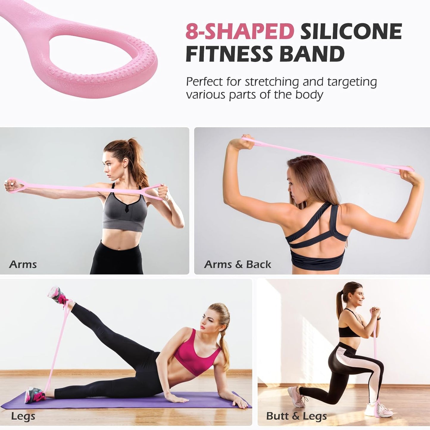 Upgraded Pilates Bar Kit with Resistance Bands Natural Latex for Women & Men, Heavy-Duty Stainless Steel Multifunctional Yoga Pilates Stick for Home Gym Exercise Fitness Equipment Full-Body Workouts