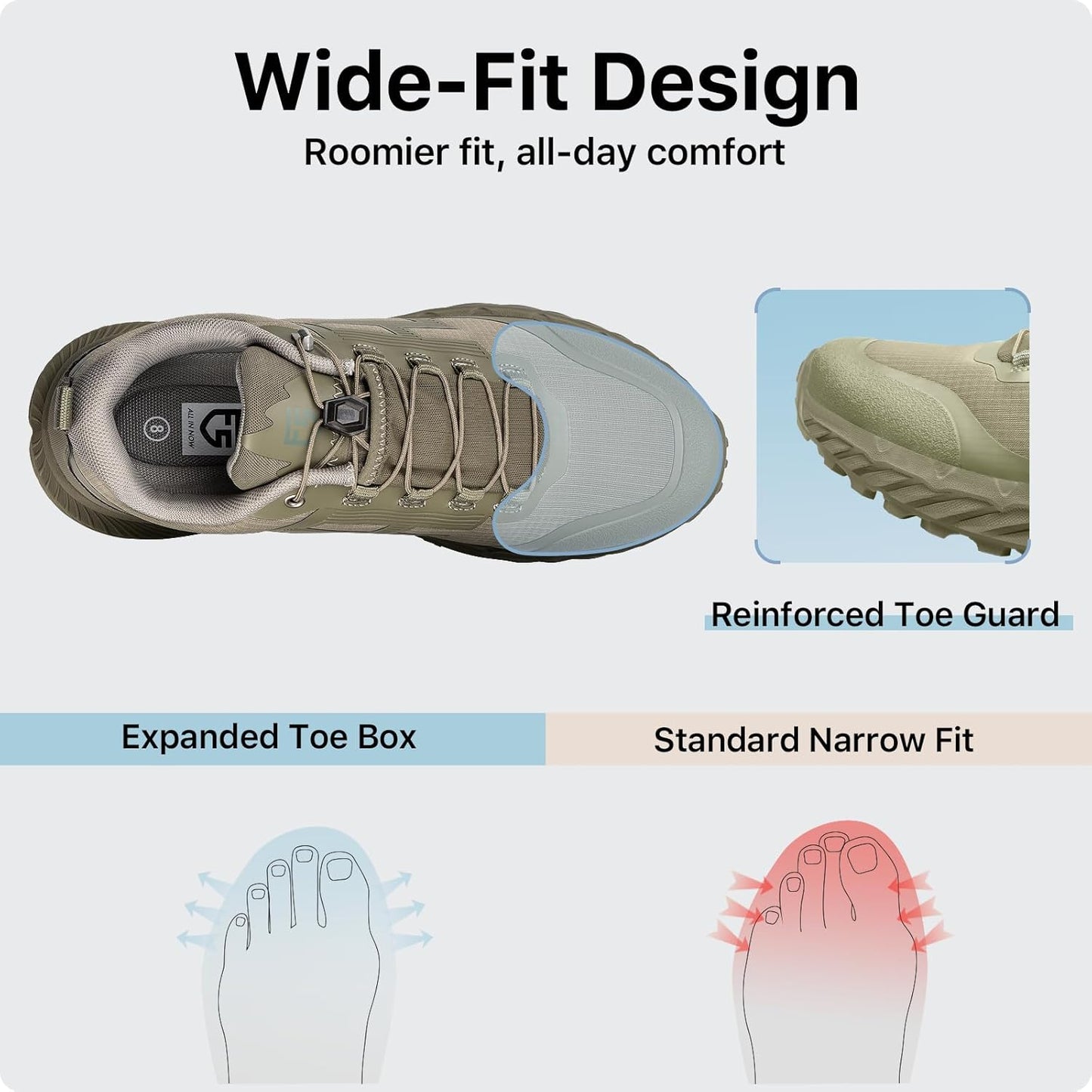 FREE SOLDIER Men's Trail Running Hiking Tactical Shoes - Breathable Lightweight Non-Slip Outdoor Sneakers for Walking Gym Backpacking Athletic Shoes