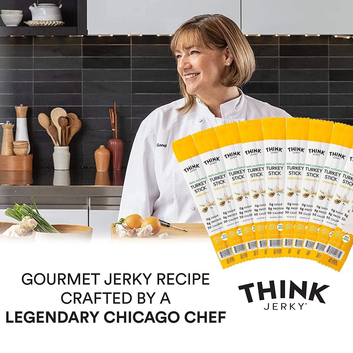 Think Jerky Stick Variety Pack, Sugar Free, Gluten Free, No Nitrates Keto Friendly Paleo High Protein - 1.0 oz (Pack of 10)