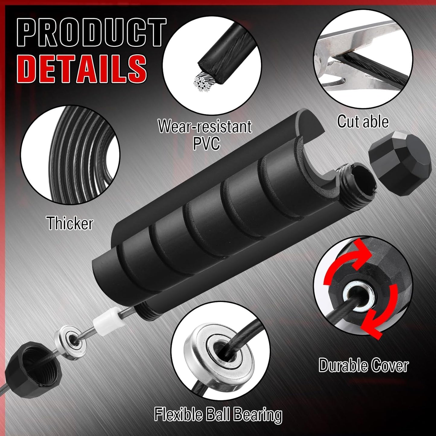 Junkin 12 Pieces Jump Ropes for Fitness with Ball Bearings Speed Jumping Adjustable Skipping Rope with Foam Handles Exercise Jump for Men Women Cardio Training