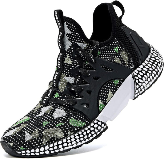 WETIKE Boy's Shoes Mesh Slip on Lightweight Running Sneakers